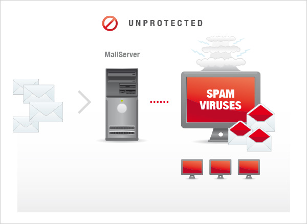 Example diagram of unprotected server